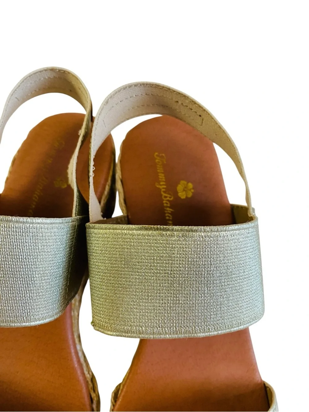 Tommy Bahama Sakura Metallic Sage Green Espadrille Wedge Sandals Size 10